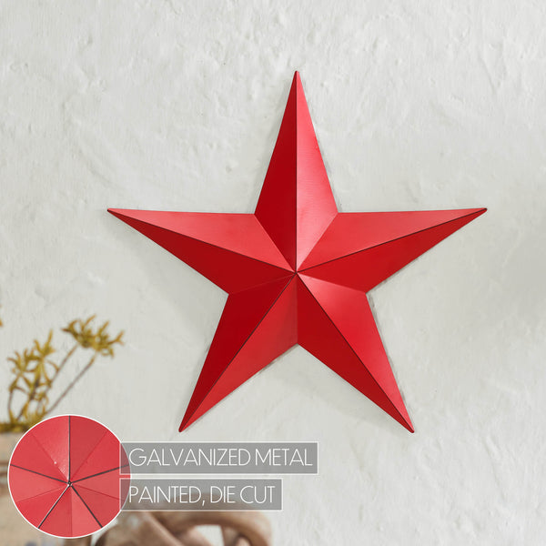 Metal Star Barn Red Distressed 18x18
