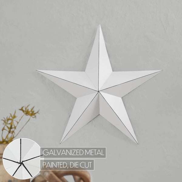 Metal Star White Distressed 18x18