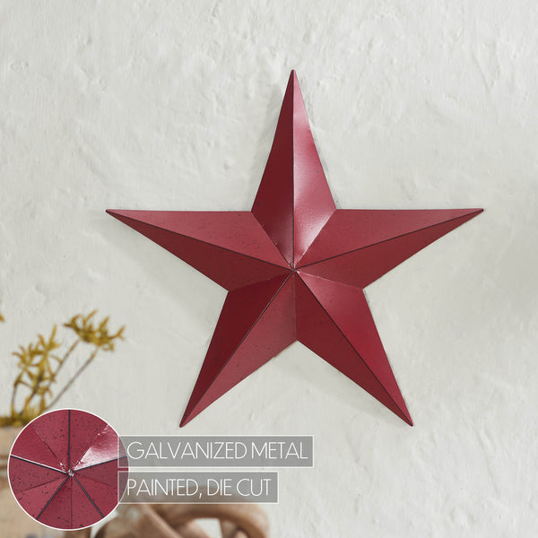 Metal Star Speckled Burgundy Distressed 18x18