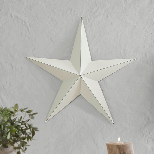 Metal Star Creme Distressed 24x24