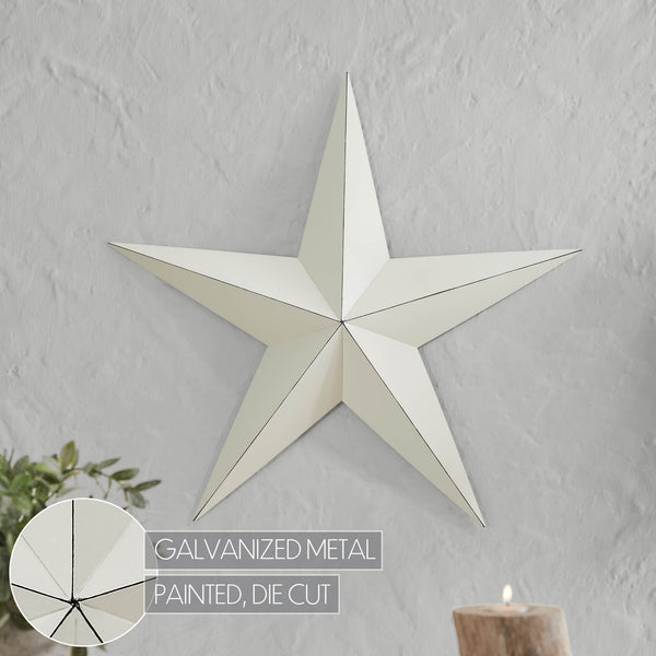 Metal Star Creme Distressed 24x24
