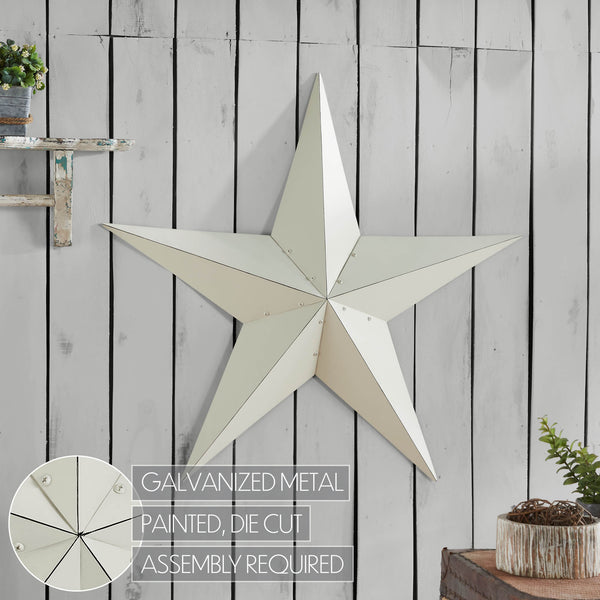Metal Star Creme Distressed 36x36