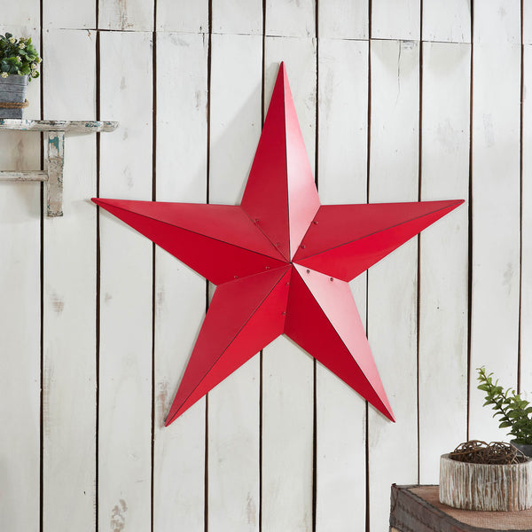 Metal Star Barn Red Distressed 36x36