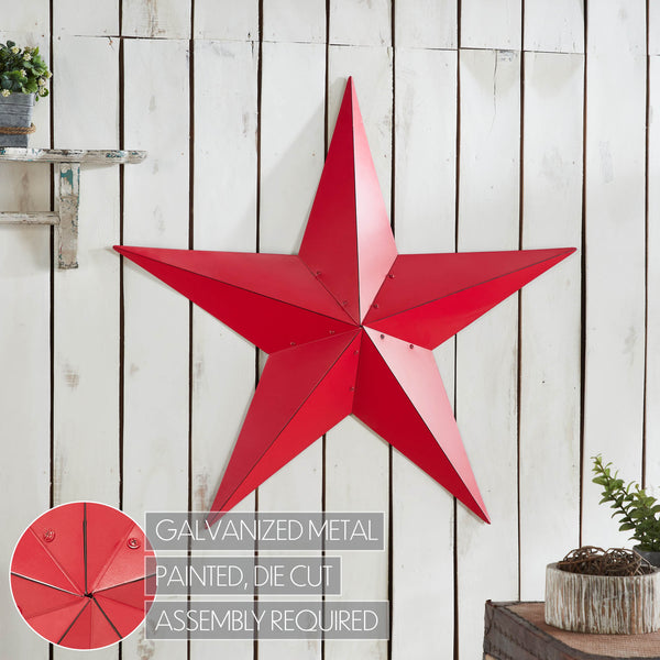 Metal Star Barn Red Distressed 36x36