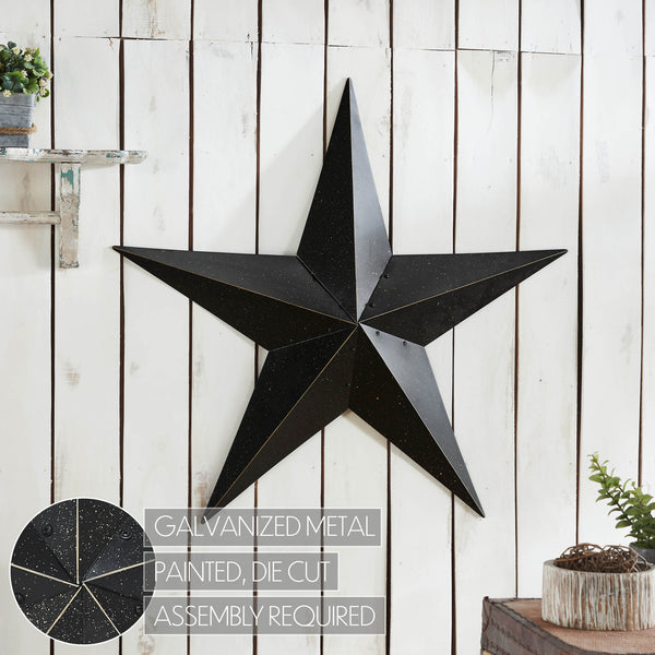 Metal Star Speckled Black Distressed 36x36