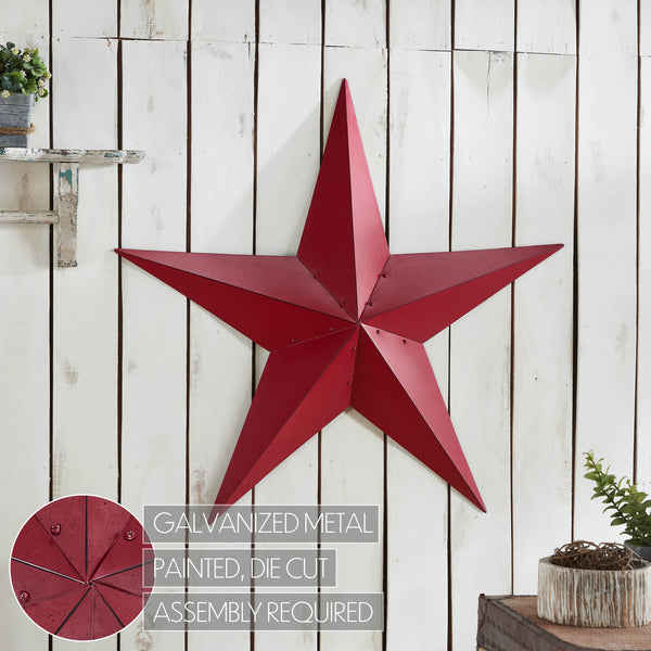 Metal Star Speckled Burgundy Distressed 36x36