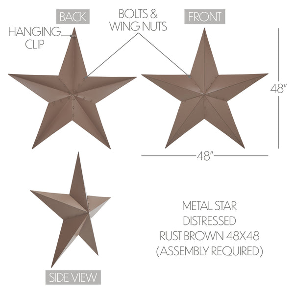 Metal Star Rust Brown Distressed 48x48