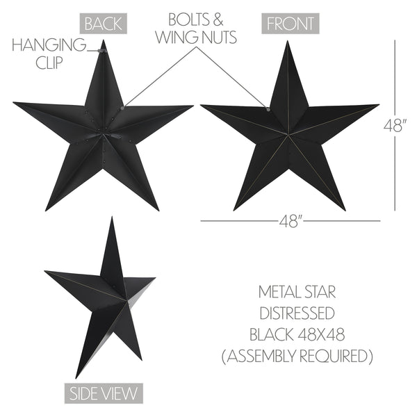 Metal Star Black Distressed 48x48