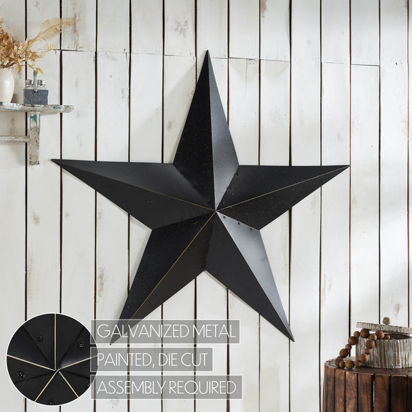 Metal Star Black Distressed 48x48