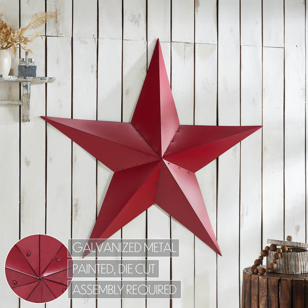 Metal Star Burgundy Distressed 48x48