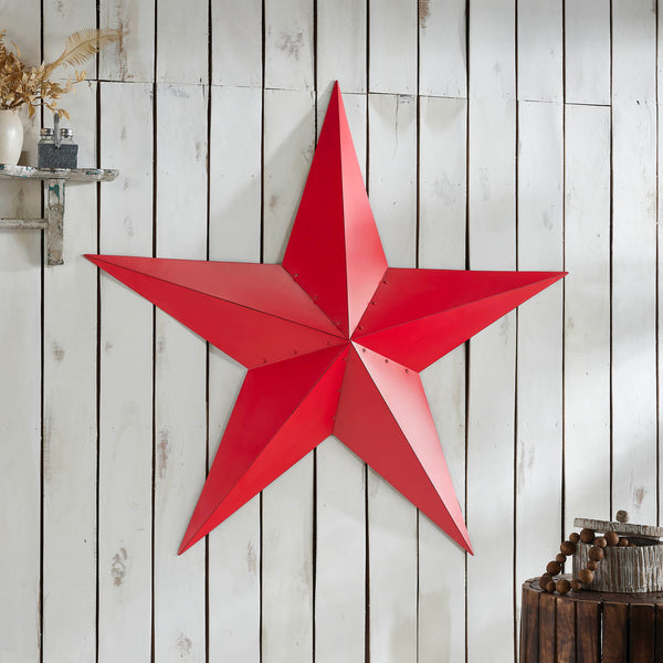 Metal Star Barn Red Distressed 48x48