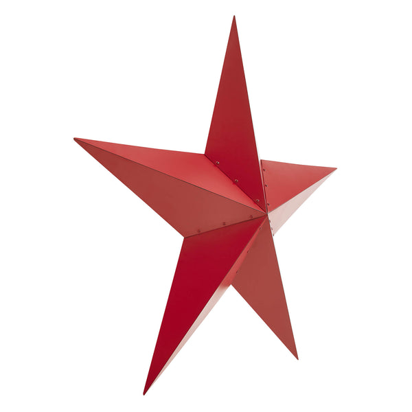 Metal Star Barn Red Distressed 48x48