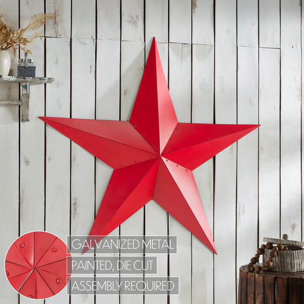 Metal Star Barn Red Distressed 48x48