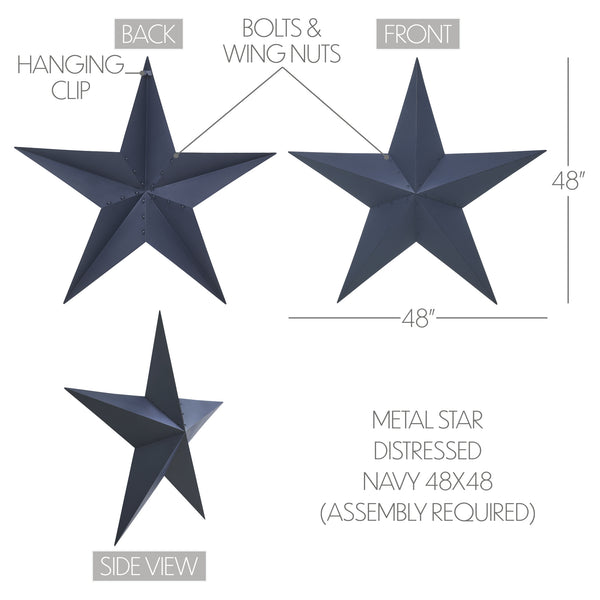 Metal Star Navy Distressed 48x48