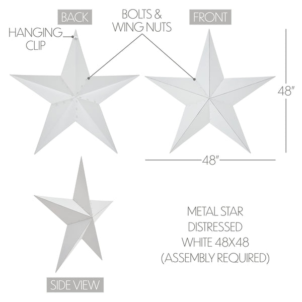 Metal Star White Distressed 48x48