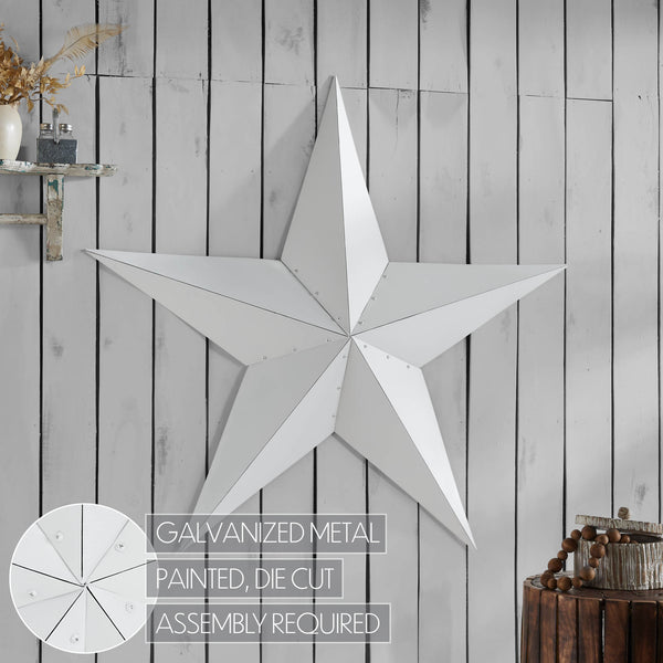 Metal Star White Distressed 48x48