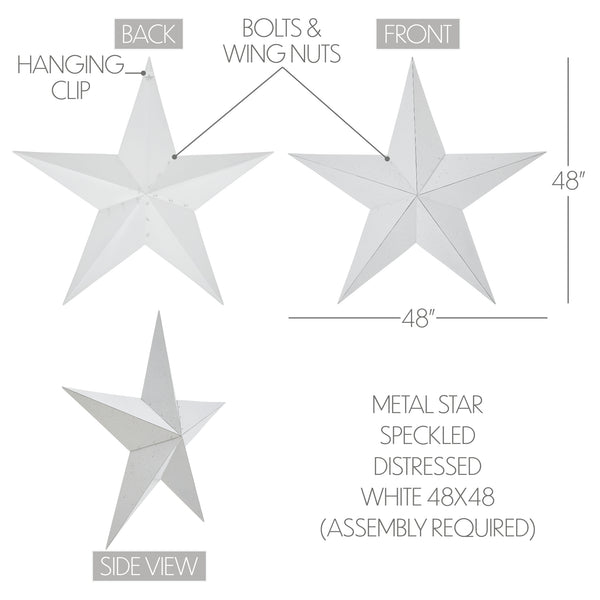 Metal Star Speckled White Distressed 48x48