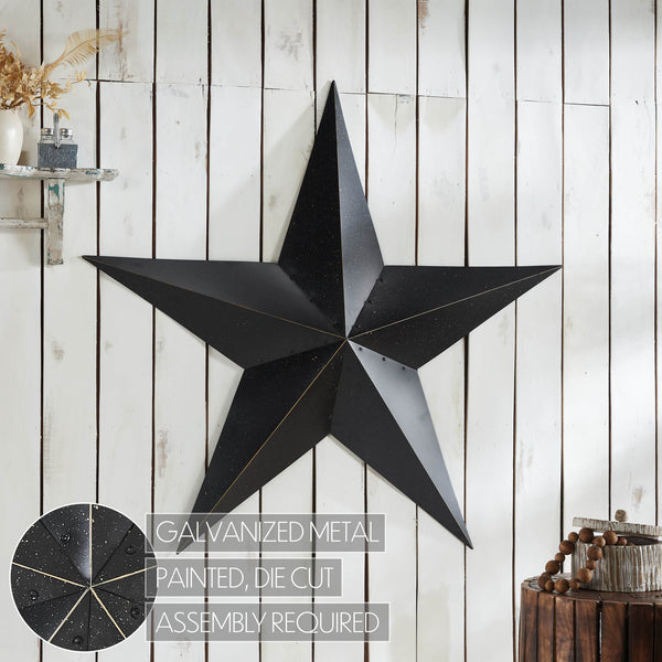 Metal Star Speckled Black Distressed 48x48