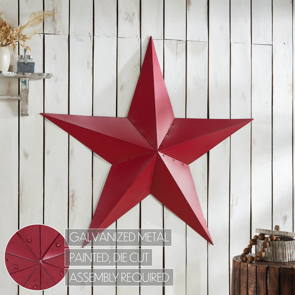 Metal Star Speckled Burgundy Distressed 48x48