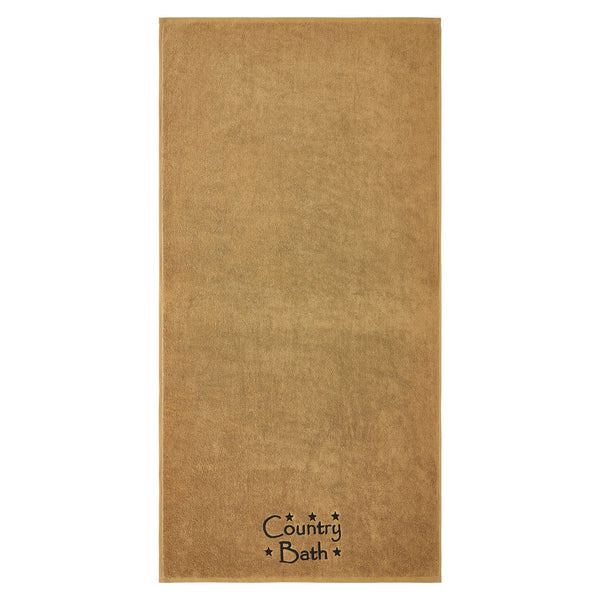 Black Country Bath Stars Tan Bath Towel Set of 2 27x54