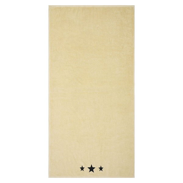 Black Stars Creme Bath Towel Set of 2 27x54