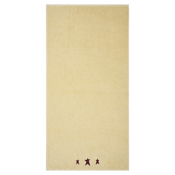 Burgundy Prim Stars Creme Bath Towel Set of 2 27x54