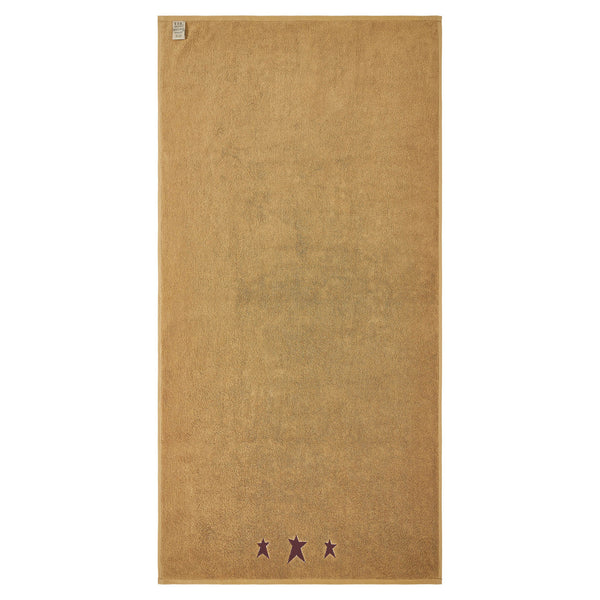 Burgundy Prim Stars Tan Bath Towel Set of 2 27x54