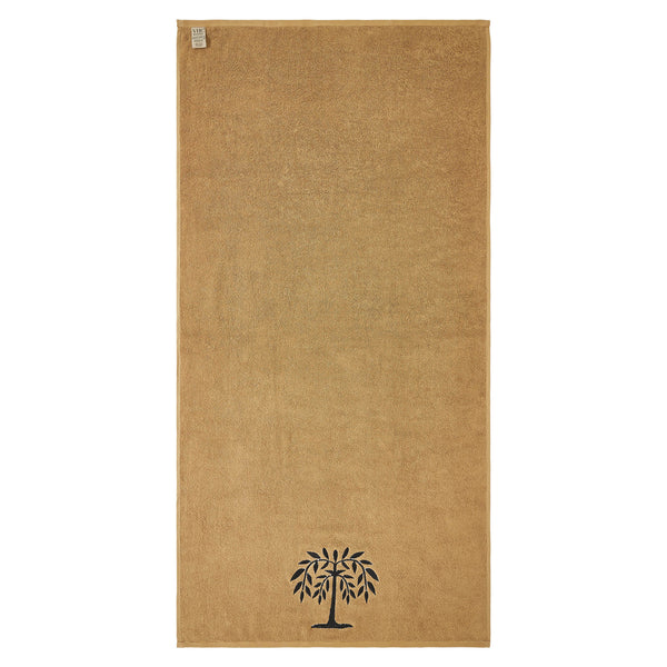 Black Willow Tree Tan Bath Towel Set of 2 27x54