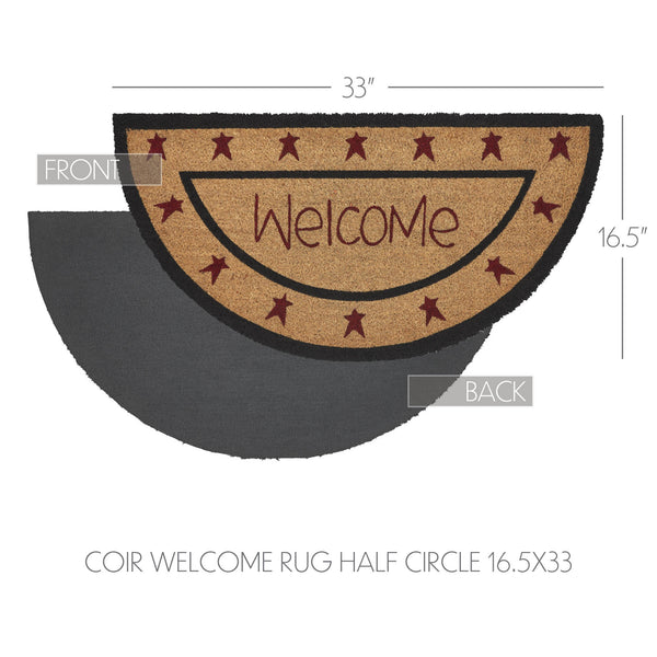 Connell Coir Welcome Rug Half Circle 16.5x33