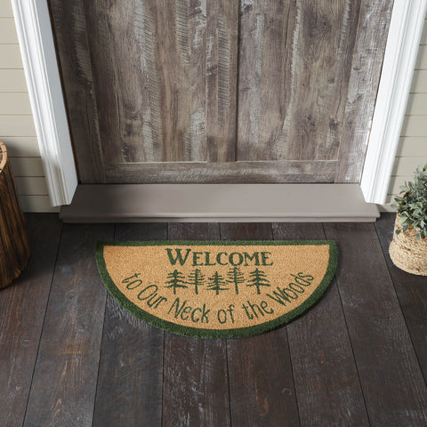 Neck Of Woods Coir Welcome Rug Half Circle 16.5x33