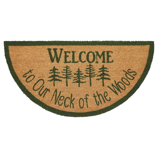 Neck Of Woods Coir Welcome Rug Half Circle 16.5x33