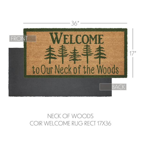 Neck Of Woods Coir Welcome Rug Rect 17x36