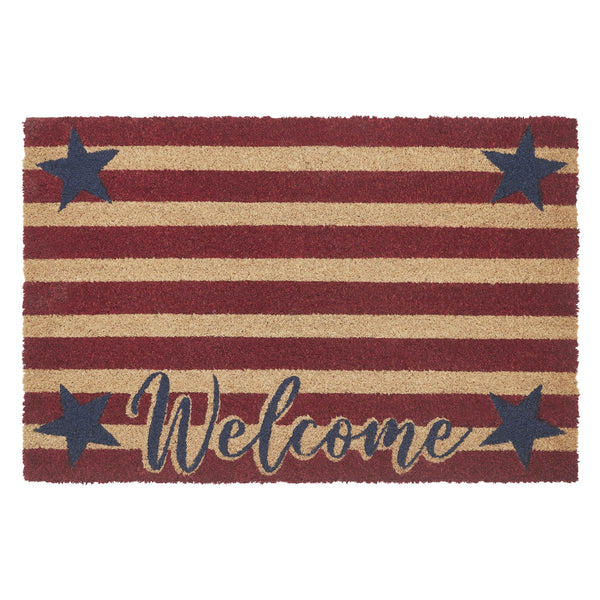Patriotic Stripes Coir Welcome Rug Rect 20x30