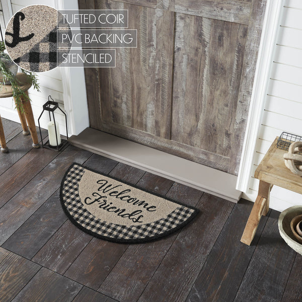 Finders Keepers Welcome Friends Coir Rug Half Circle 16.5x33