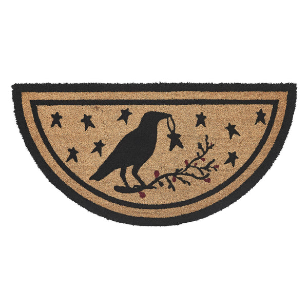 Raven Stars Coir Rug Half Circle 16.5x33