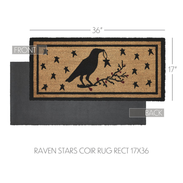 Raven Stars Coir Rug Rect 17x36
