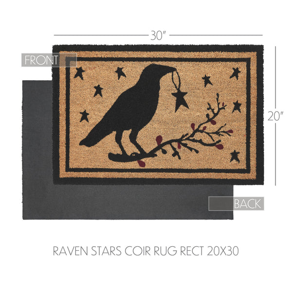 Raven Stars Coir Rug Rect 20x30