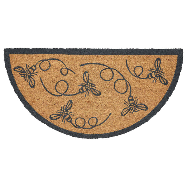 Buzzy Bees Coir Rug Half Circle 16.5x33