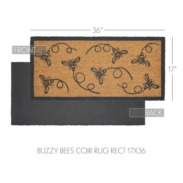 Buzzy Bees Coir Rug Rect 17x36