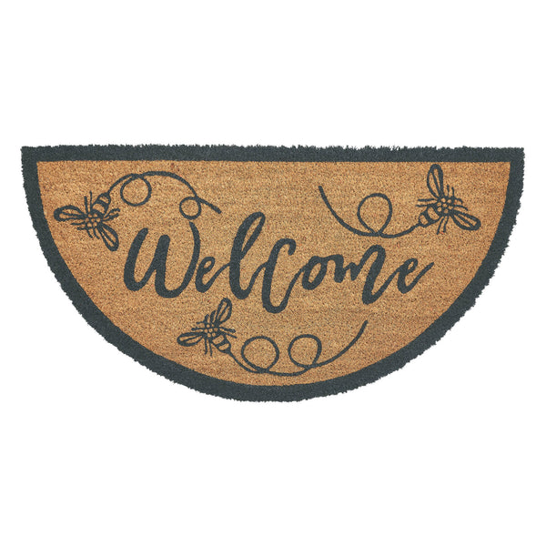 Buzzy Bees Coir Welcome Rug Half Circle 16.5x33