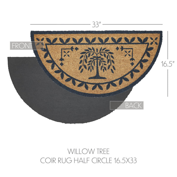 Willow Tree Coir Rug Half Circle 16.5x33