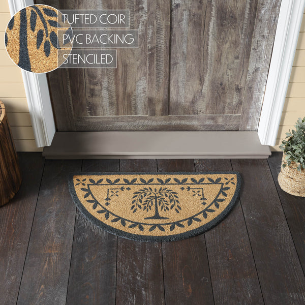 Willow Tree Coir Rug Half Circle 16.5x33