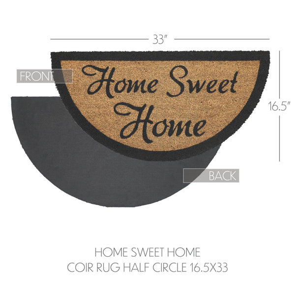 Home Sweet Home Coir Rug Half Circle 16.5x33
