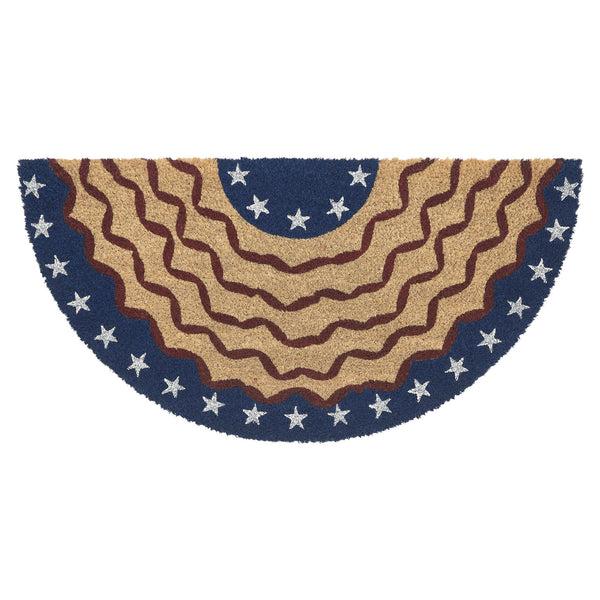 Bunting Flag Coir Rug Half Circle 16.5x33