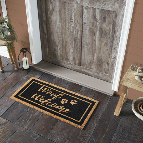Woof Welcome Coir Rug Rect 17x36
