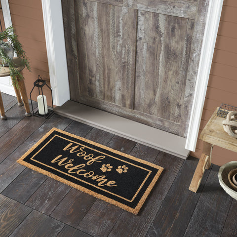 Woof Welcome Coir Rug Rect 17x36