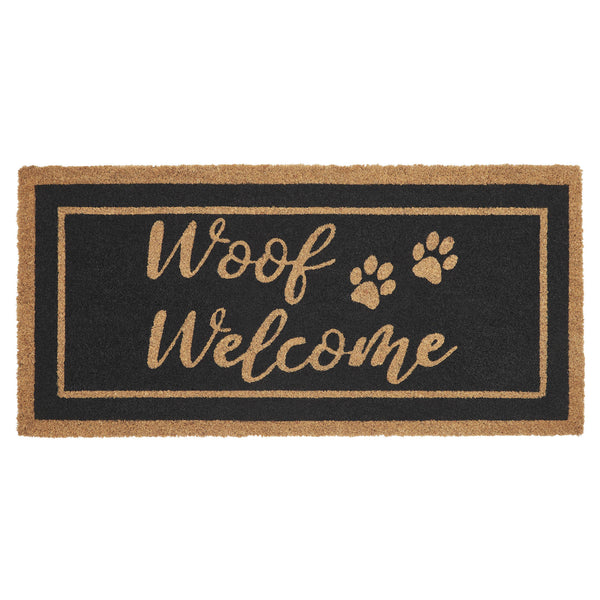 Woof Welcome Coir Rug Rect 17x36