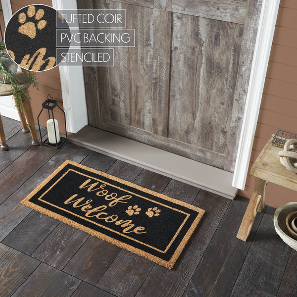 Woof Welcome Coir Rug Rect 17x36