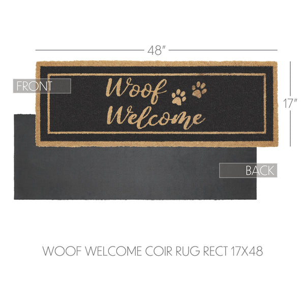 Woof Welcome Coir Rug Rect 17x48