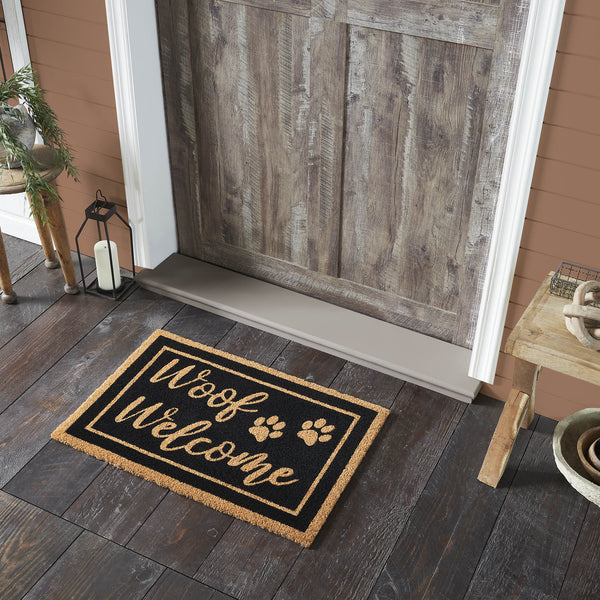 Brown Welcome Rug Woof Welcome Coir Rug Rect 20x30 - Allyson’s Place | Primitive Home Décor